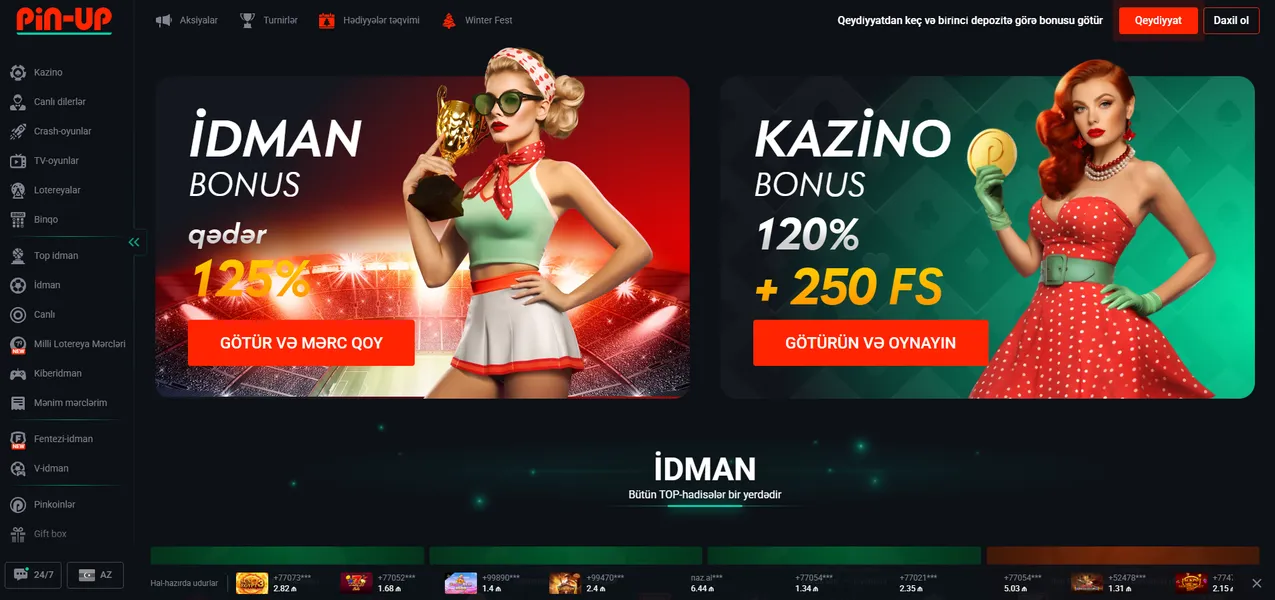 Pin-Up Casino Bonus və Promosiyalar
